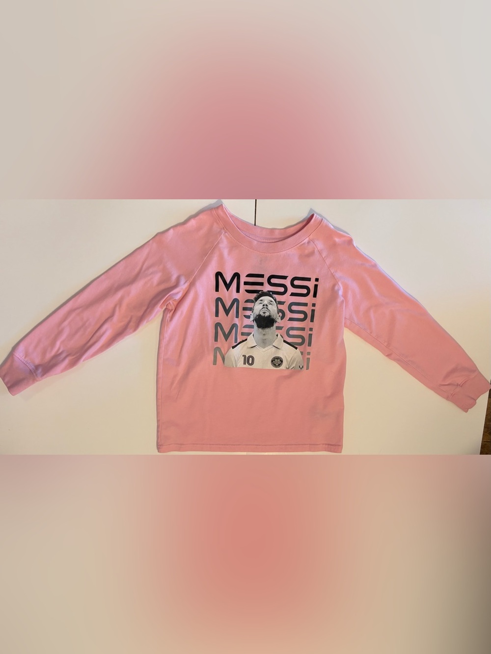 Pink Kids Long-Sleeve Graphic Shirt - Messi